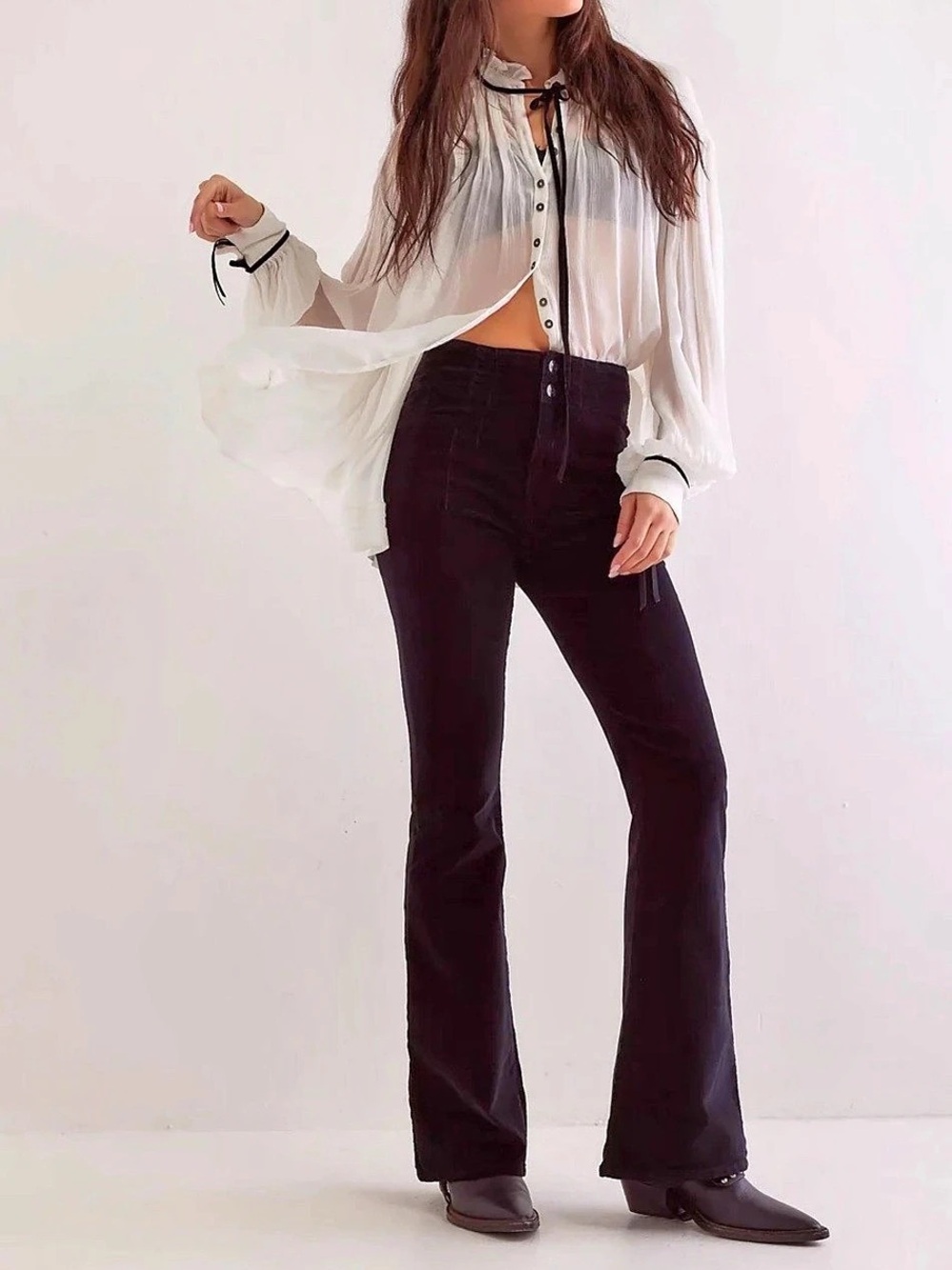 We The Free Black Flare Pants Waist 28 NWT